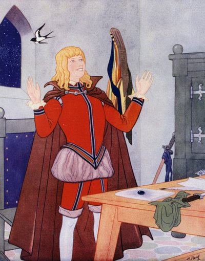 Illustration pour Le Prince Heureux par Oscar Wilde (lithographie en couleur) - English School