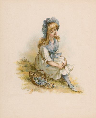Illustration pour Le Langage des Fleurs (chromolithographie) - English School