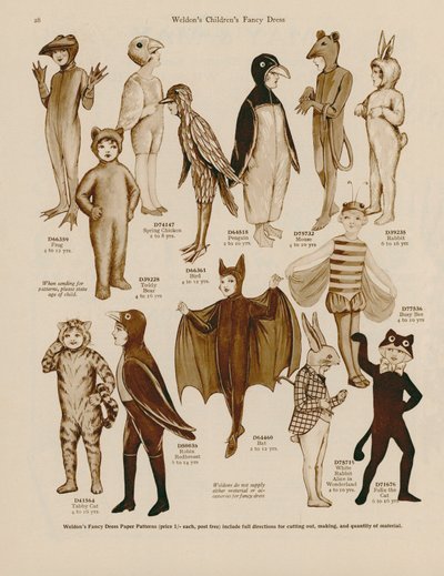 Illustration pour le catalogue de déguisements pour enfants de Weldon - English School