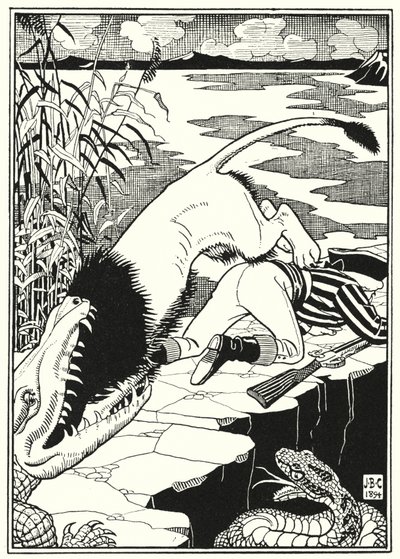 Illustration pour Les Aventures du baron de Münchhausen (gravure) - English School
