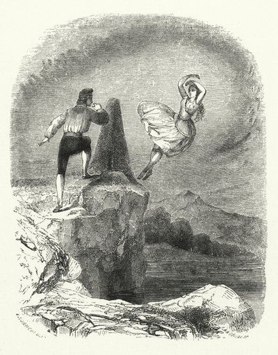 Illustration pour le ballet, Ondine ou La Naïade (gravure) - English School
