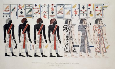 Illustration des Tombes des Rois à Thèbes, découvertes par G. Belzoni, gravure publiée en 1820 - English School