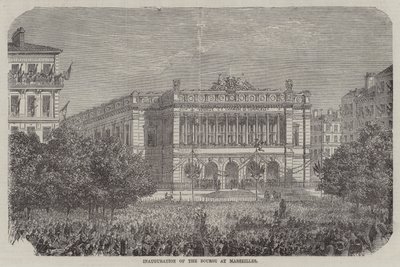 Inauguration de la Bourse de Marseille (gravure) - English School