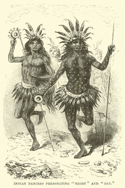 Danseurs indiens personnifiant la Nuit et le Jour - English School
