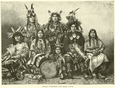 Guerriers indiens et leurs épouses - English School