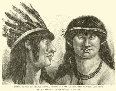 Indiens du Rio Oermejo (Brésil), montrant des ornements d
