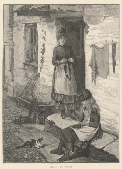 Industrie et Paresse (gravure) - English School