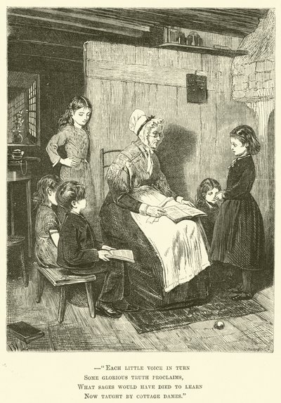 Enfants apprenants (gravure) - English School