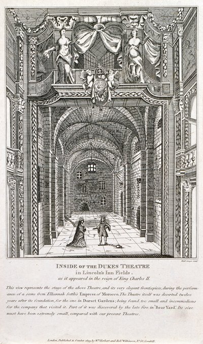 Intérieur du Théâtre des Ducs, Londres, gravé par Richard Sawyer, 1820 - English School
