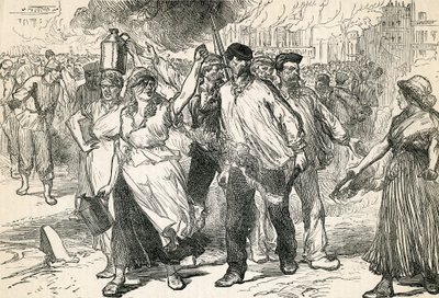 Insurgés ravageant les rues de Paris, tiré de l