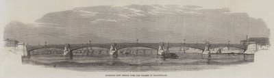 Nouveau Pont prévu sur la Tamise à Blackfriars (gravure) - English School
