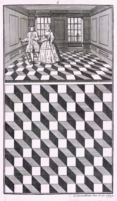 Intérieur, illustration de Divers types de décoration de sol, par John Carwitham, 1739 - English School