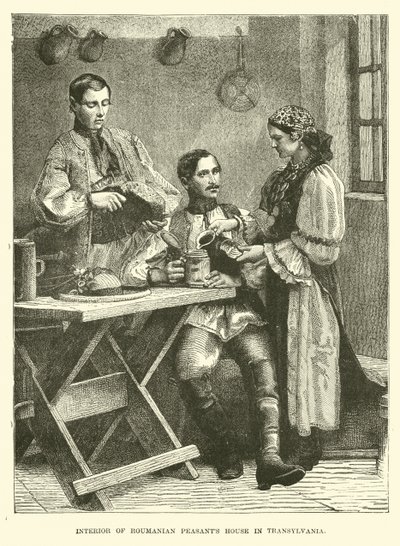 Intérieur de maison de paysans roumains en Transylvanie - English School