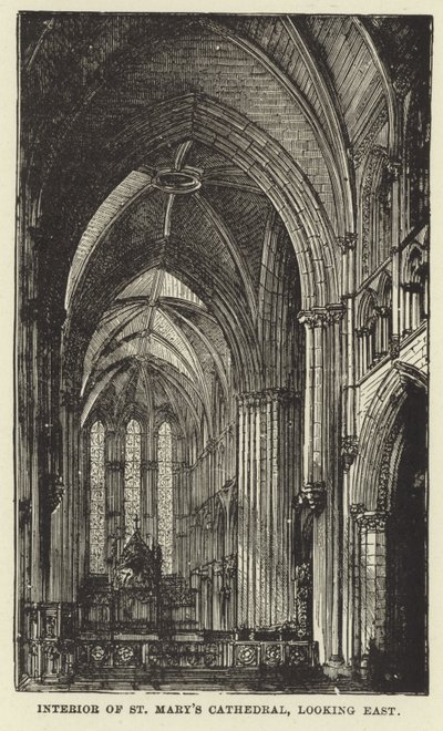 Intérieur de la cathédrale Sainte-Marie, vue vers l