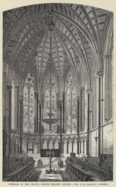 Intérieur de la Chapelle, Exeter College, Oxford - English School