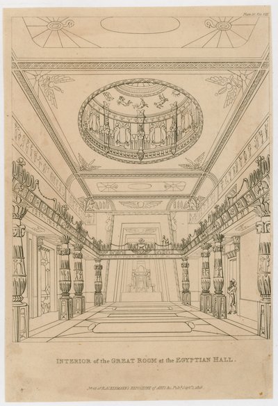 Intérieur de la Grande Salle à la salle égyptienne, Piccadilly - English School