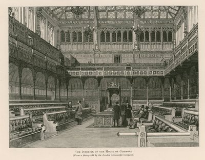 Intérieur de la Chambre des communes, Westminster, Londres - English School