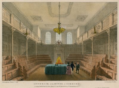 Intérieur de la Chambre des communes, Westminster, Londres - English School