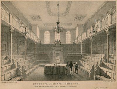 Intérieur de la Chambre des communes, Westminster, Londres - English School
