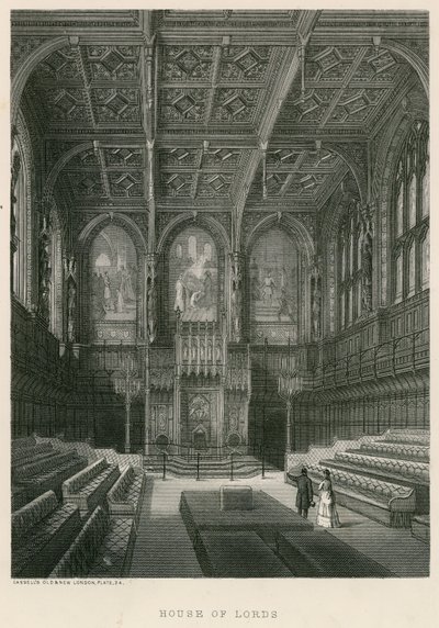 Intérieur de la Chambre des Lords, Westminster, Londres - English School