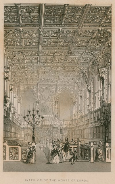 Intérieur de la Chambre des Lords, Westminster, Londres - English School