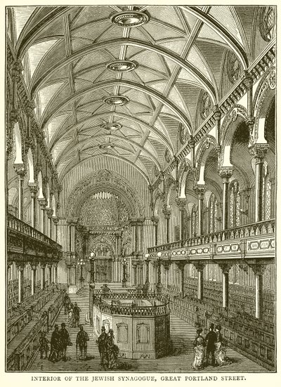 Intérieur de la synagogue juive, Great Portland Street - English School