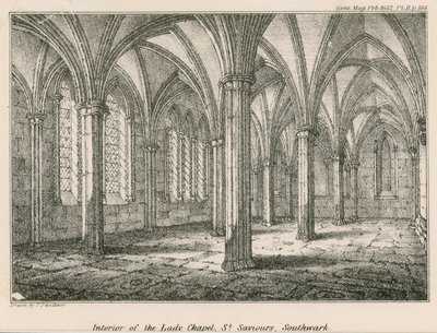 Intérieur de la chapelle de la Dame, St Saviours, Southwark - English School