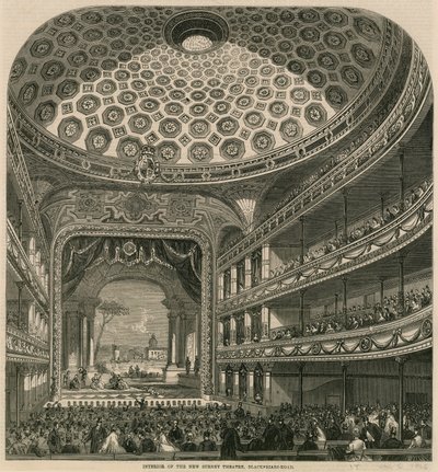 Intérieur du nouveau Théâtre de Surrey, Blackfriars Road, Londres - English School