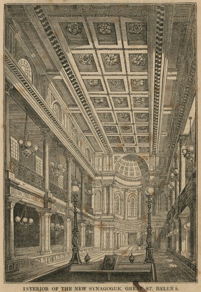 Intérieur de la Nouvelle Synagogue, Great St Helens, Londres - English School