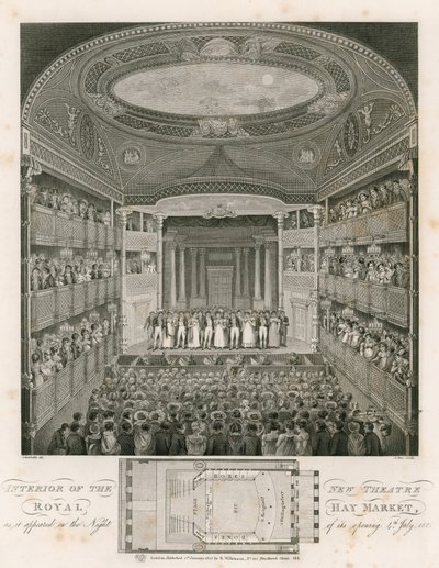 Intérieur du Nouveau Théâtre Royal, Haymarket, Londres - English School