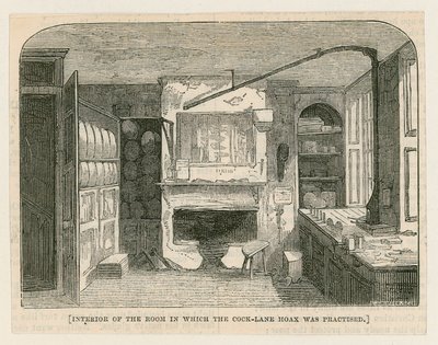 Intérieur de la pièce où la supercherie de Cock Lane a été pratiquée - English School