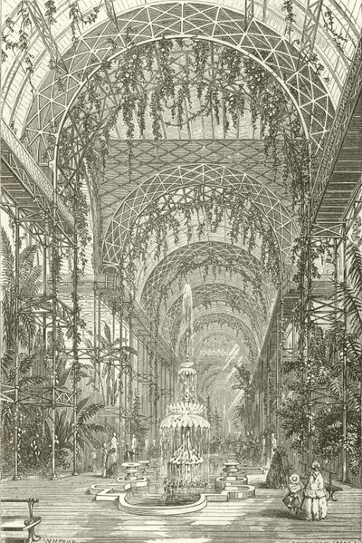 Vue intérieure du Crystal Palace, Sydenham - English School