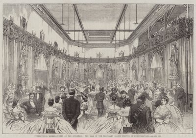 Divertissement International à Guildhall, le Bal dans le Salon Temporaire érigé dans Guildhall-Yard (gravure) - English School