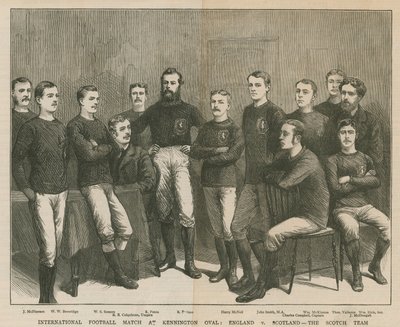 Match de football international au Kennington Oval; Angleterre contre Écosse, l
