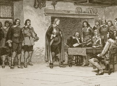 Entrevue entre Charles et le comte de Denbigh, illustration de Cassells Illustrated History of England - English School