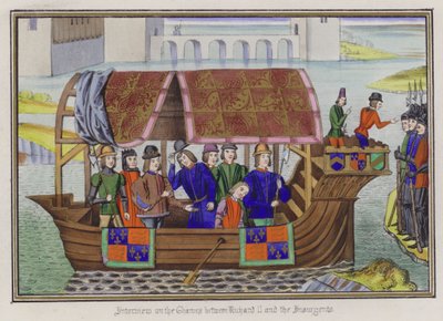 Entrevue sur la Tamise entre le roi Richard II et les insurgés - English School