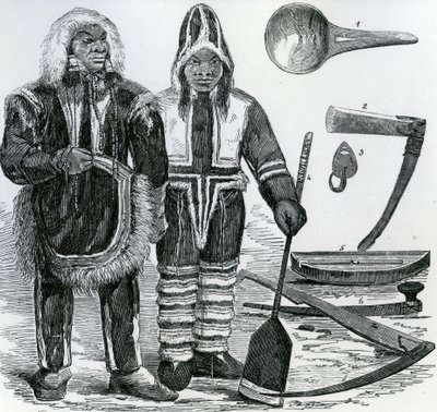 Couple inuit (gravure) - English School