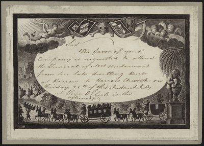 Invitation demandant la présence aux funérailles de Mme Underwood - English School