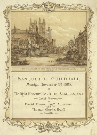 Invitation à un banquet au Guildhall - English School
