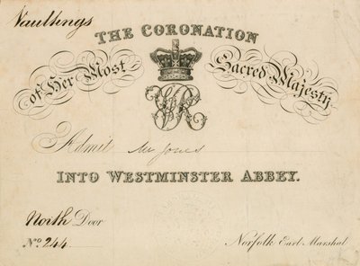 Invitation au couronnement de Sa Très Sacrée Majesté à l