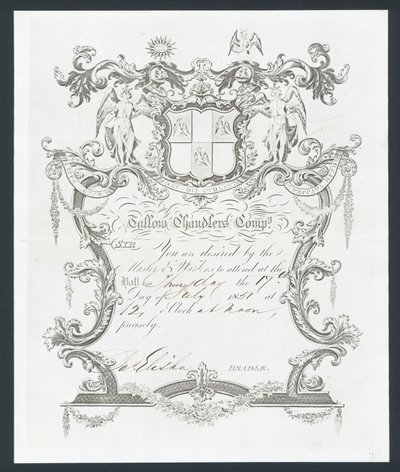 Invitation au bal de la Tallow Chandlers Company, Londres - English School