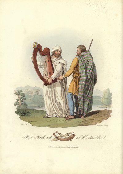 Ottamh irlandais et un barde héraldique - English School