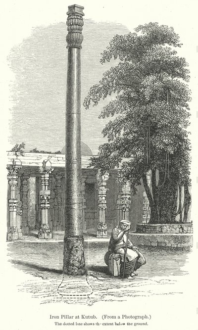 Pilier de fer à Kutub (gravure) - English School