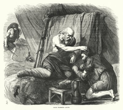 Isaac bénissant Jacob (gravure) - English School