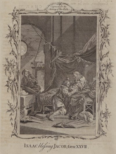 Isaac bénissant Jacob (gravure) - English School