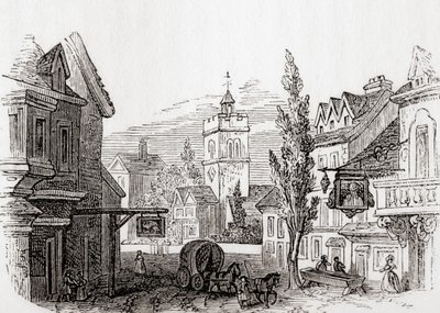 Islington, Grand Londres, Angleterre en 1760, de Old England: A Pictorial Museum, pub. 1847 - English School
