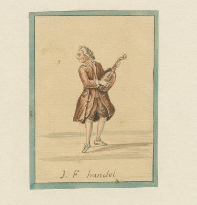 J. F. Handel, milieu du XIXe siècle (encre, crayon et lavis sur papier) - English School