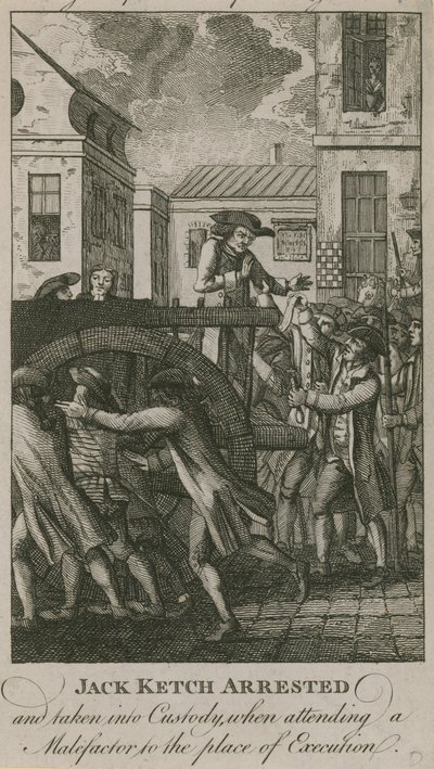 Jack Ketch arrêté et placé en détention (gravure) - English School
