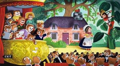 Jack et le haricot magique observés par des ours en peluche - English School