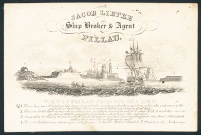 Jacob Lietke, courtier maritime et agent, carte de visite - English School